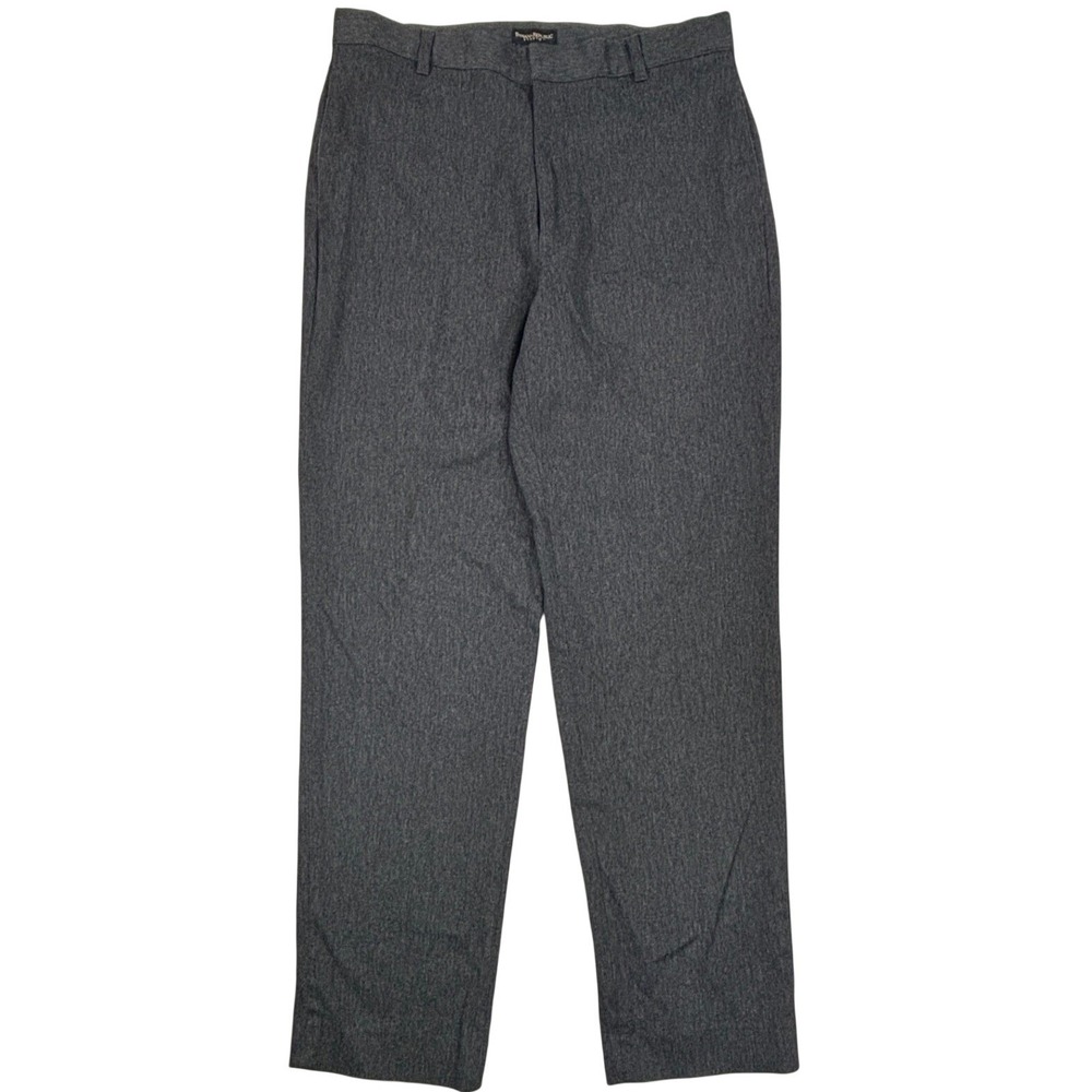 Banana Republic Stretch Dress Pants Mens 36L Charcoal Gray Flat Front Straight